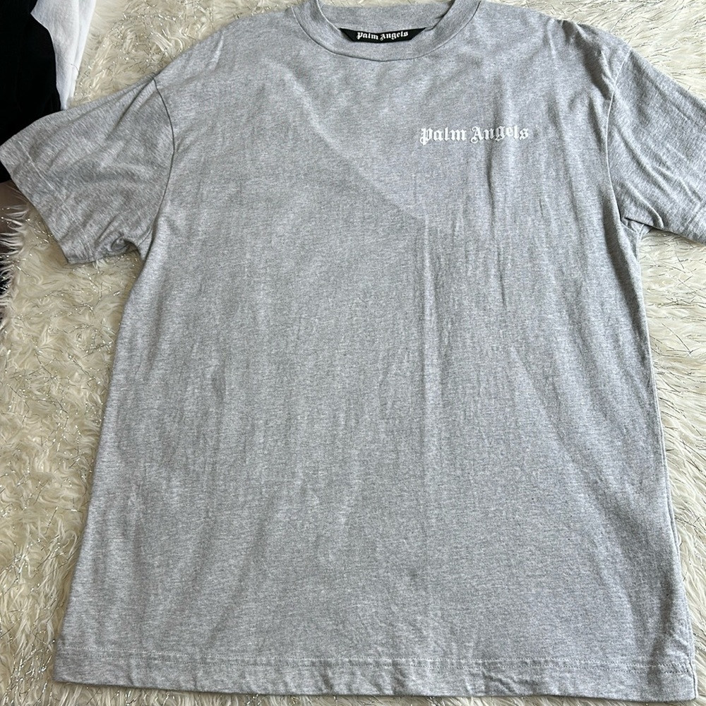 Authentic Palm angels the classic T-shirt logo melange grey